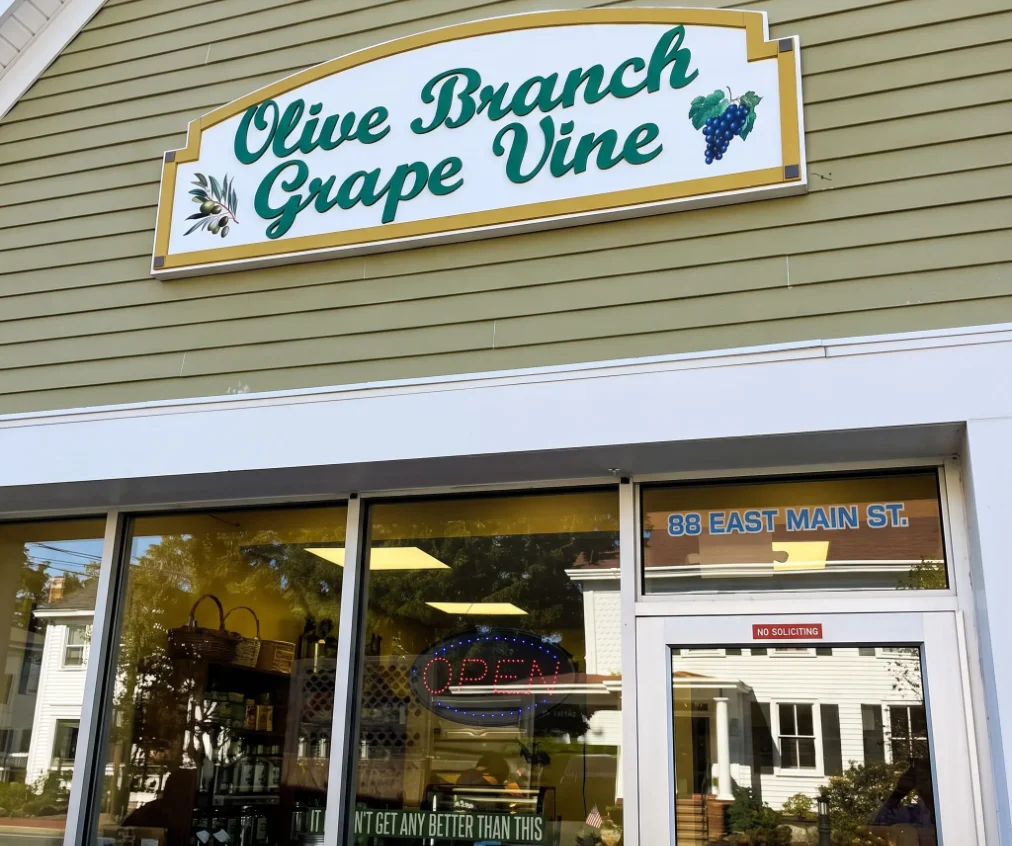 Olive Branch & Grape Vine storefront at 88 East Main Street, Ramsey