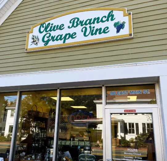 Olive Branch & Grape Vine storefront at 88 East Main Street, Ramsey