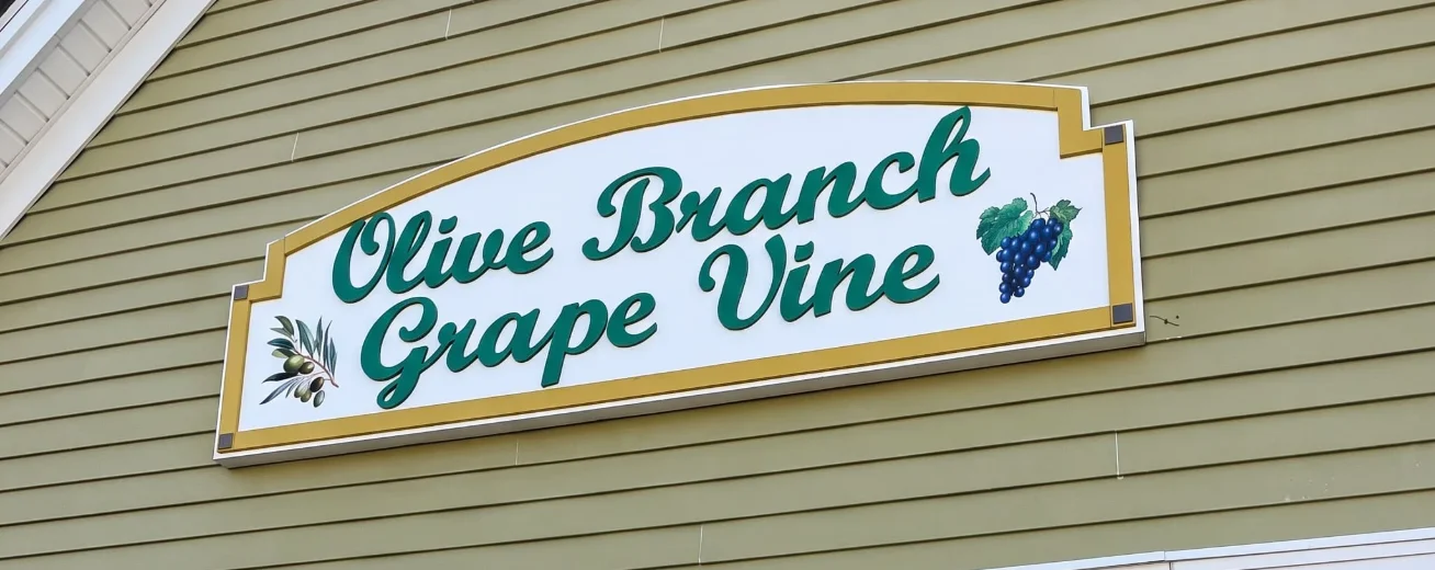 Olive Branch & Grape Vine storefront at 88 East Main Street, Ramsey